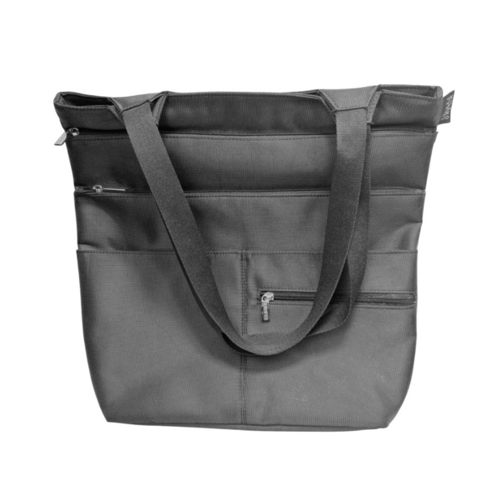 Milano‎ Series Black Nylon Multi Pocket Tote Bag Shoulder Travel Commuter Unisex